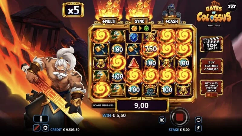 Gates of Colossus MultiChase – добитна комбинација во основната игра